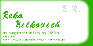 reka milkovich business card